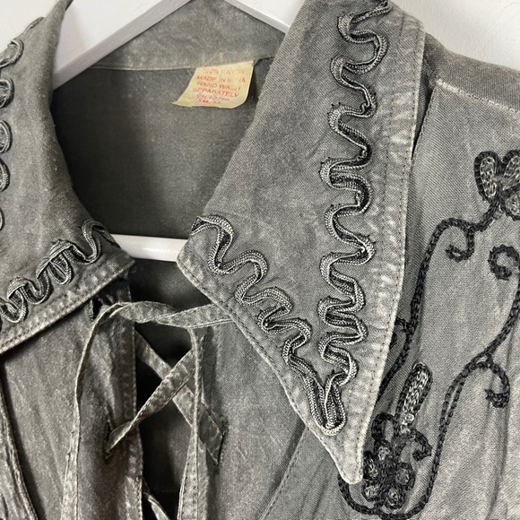 Vintage 90's Rayon Embroidered Boho Maxi Dress - Picture 7 of 10